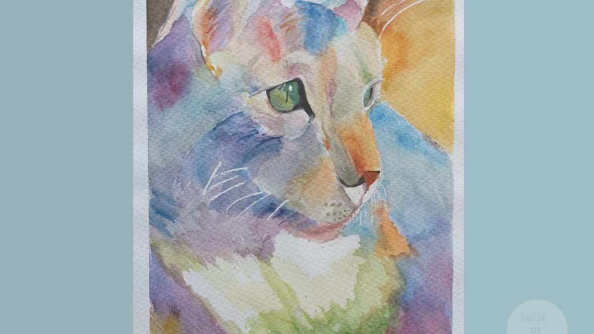 Gato en acuarela